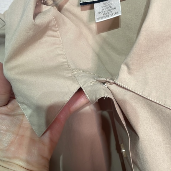 Notations 3x tan sleeveless button down blouse shaped fit like new euc - Picture 7 of 10